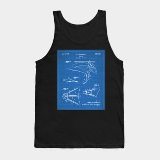 Scuba Diving Fins Patent - Deep Sea Diver Dive Coach Art - Blueprint Tank Top